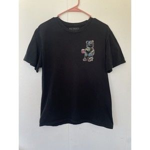 Riot Society Men's T-Shirt Size L Party Big Bear Logo Flamingo Black Graphic